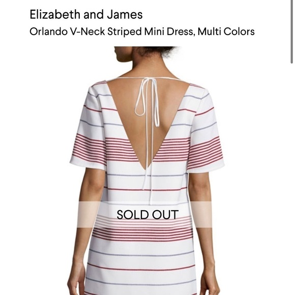 Elizabeth and James / Orlando Stripe woven tunic tie back mini dress sz S - Picture 2 of 5